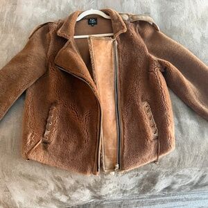 Daniella Erin NYC Shearling Moto Jacket Size M